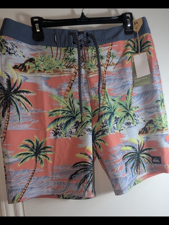 Quiksilver Other - Quiksilver Coral and Blue Tropical Palm Boardshorts